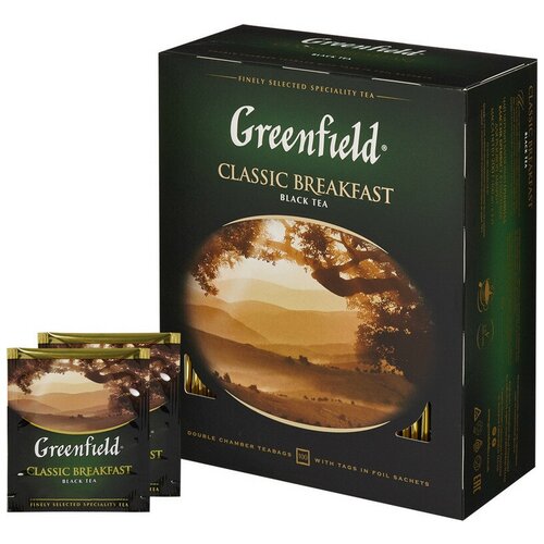 Чай Greenfield Classic Breakfast черный,100пак/уп 0582-09 , 3 шт.