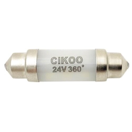 фото Лампа автомобильная светодиодная cikoo c5w 39мм "premium 360", 24v. 5000k. sv8.5-8 софитная, 12 smd