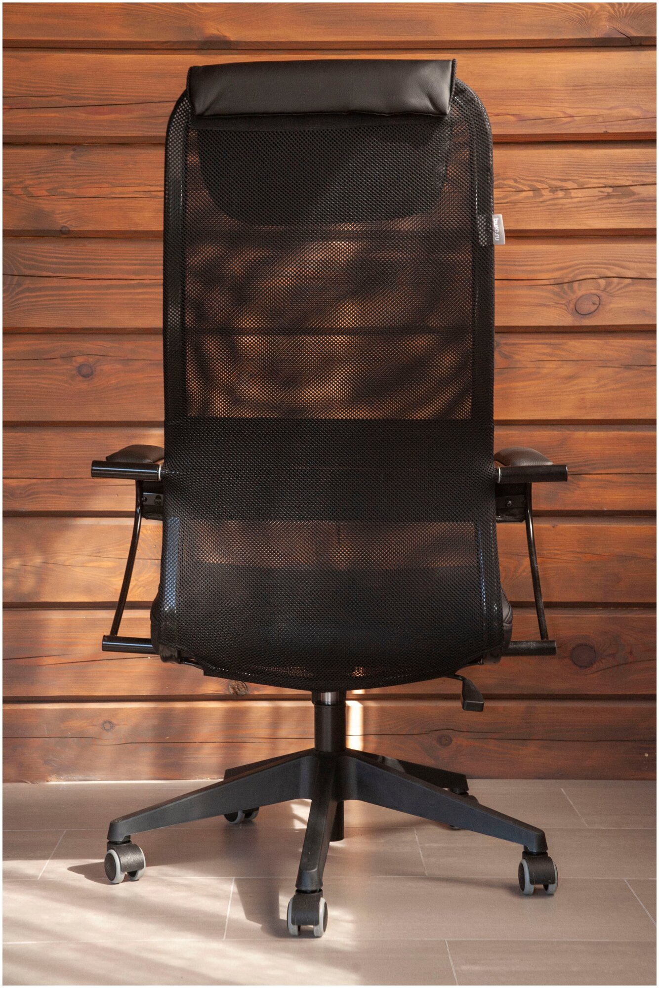 Кресло компьютерное офисное стул для руководителя Chair 4 черное кожа сетка - фотография № 7