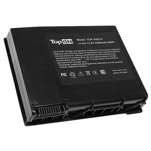 фото Аккумуляторная батарея topon для ноутбука asus rog g74sx 14.8v (4400mah)