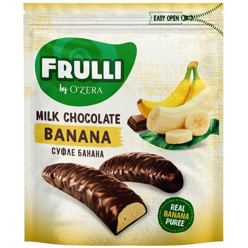 Конфеты O'ZERA "Frulli" суфле банана в шоколаде, 125 г, КРН219 Комплект - 6 шт .