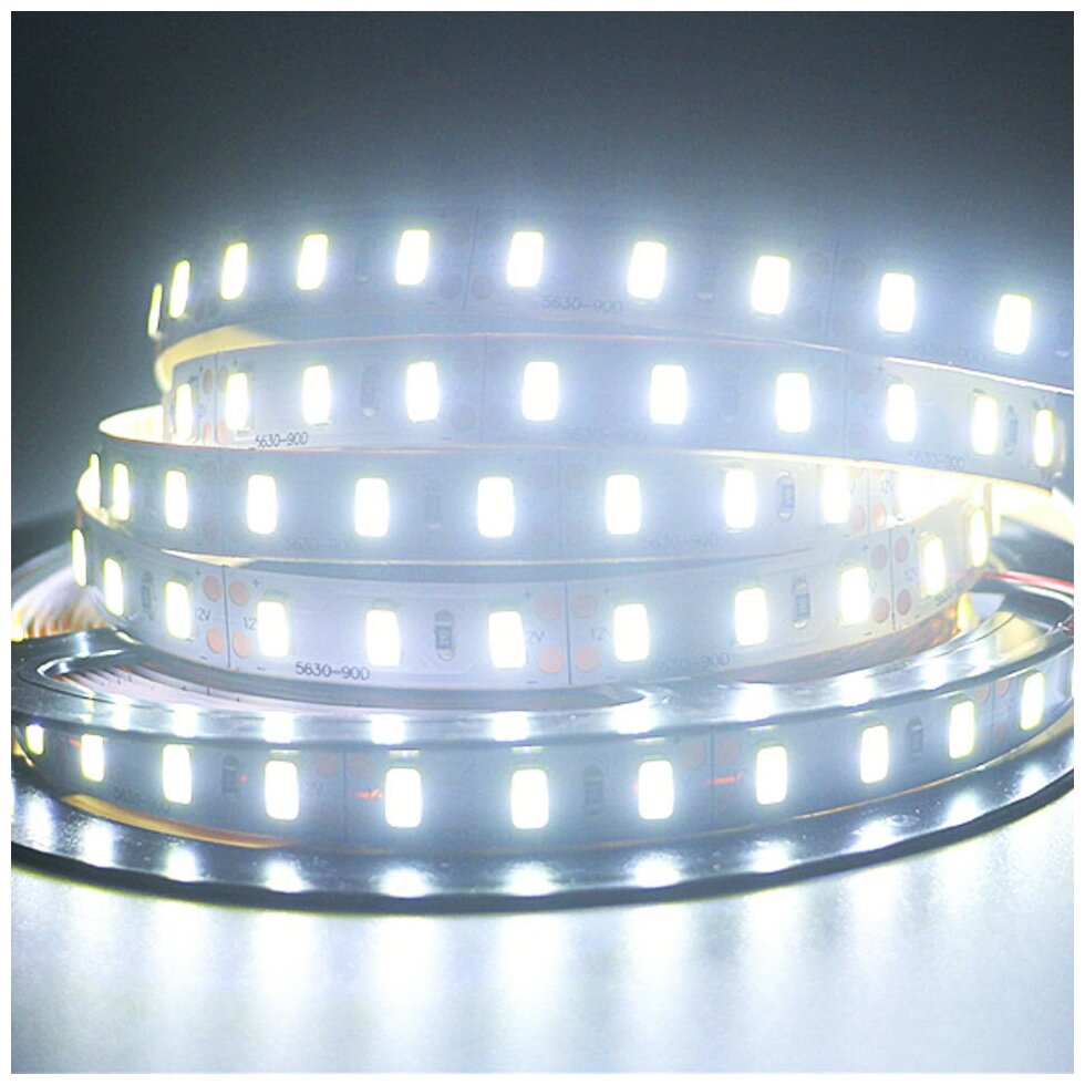 Мега яркая Светодиодная лента High lum SMD5630-90LED-12V Люкс белый 5м. - Цвет свечения: Белый 5500-6000K