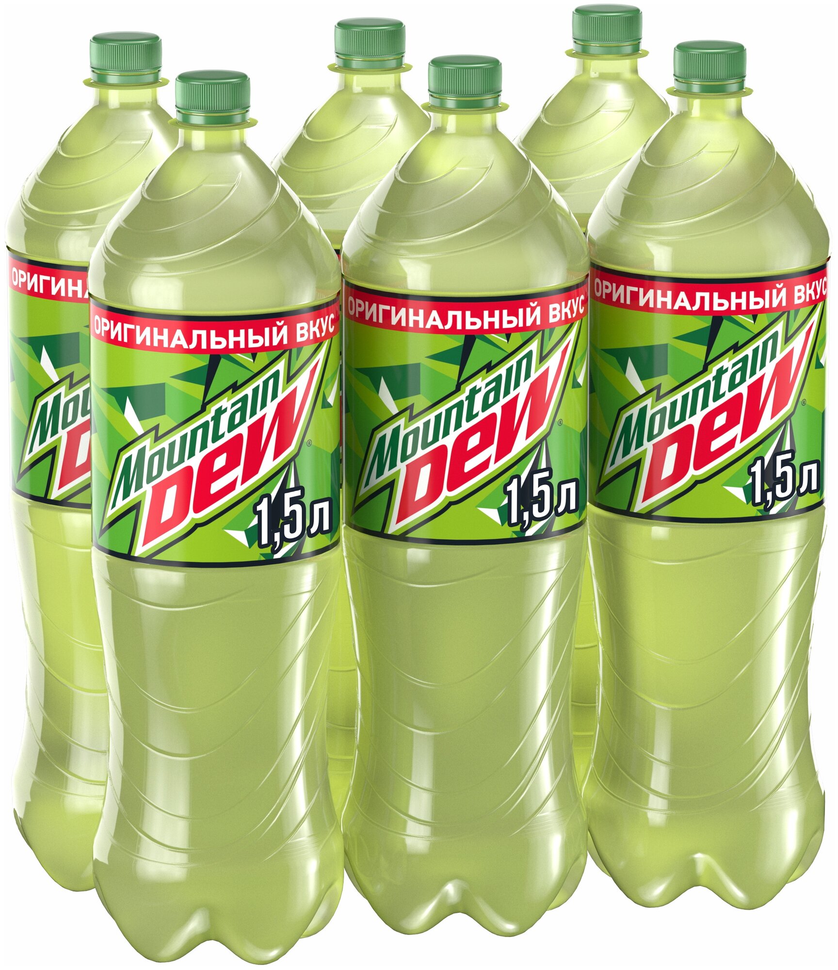 Газированный напиток Mountain Dew 1.5 л. (РФ) - 6 бутылок - фотография № 1