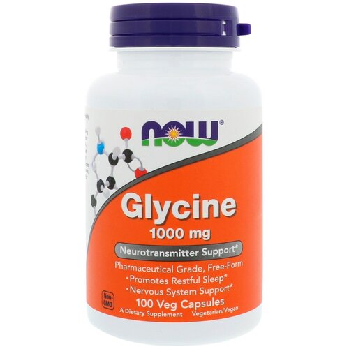 Now Foods, глицин, Glycine, 1000 мг, 100 капс now glycine 1000 mg