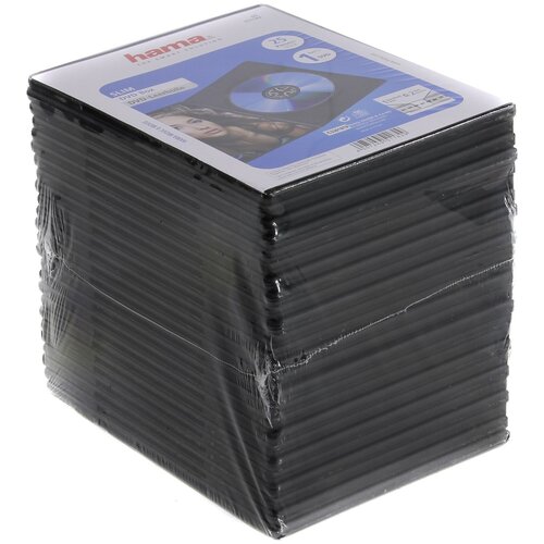 Коробка Hama на 1CD/DVD H-51182 Jewel Case, черный, 25 шт