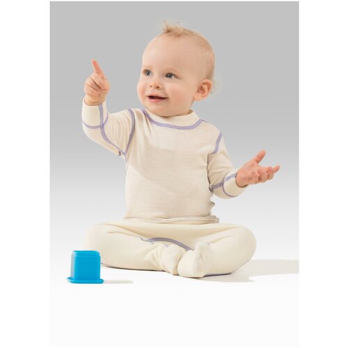 фото Термобелье для младенцев футболка с длинным рукавом norveg soft, молочный 4su2hl / 80-86