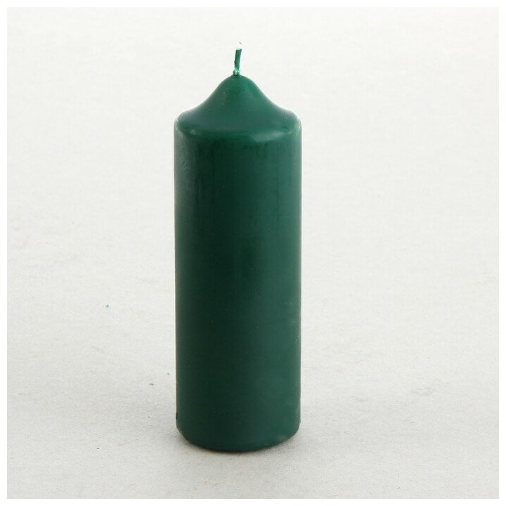 Свеча - цилиндр, 5х15 см зеленая 1245104