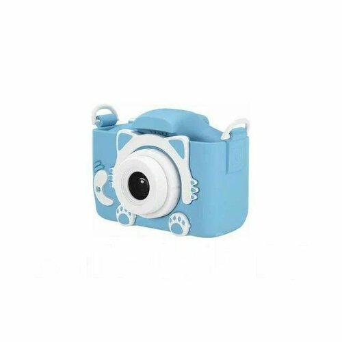 Фотоаппарат детский цифровой синий (голубой), кошечка (Cute Kitty by UNIQ). Видео и фото, игры. Подарок для детей.