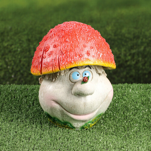 Садовая фигура Гриб рожица толстый 21х18см 1824₽