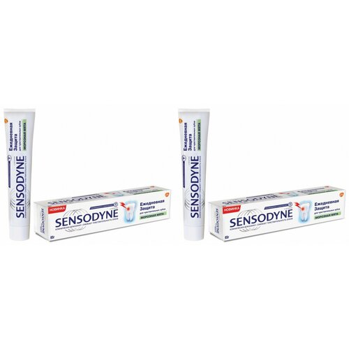 Sensodyne Зубная паста Ежедневная Защита Морозная Мята 65г, 2 шт зубная паста sensodyne ежедневная защита морозная мята 65 гр х 2 шт