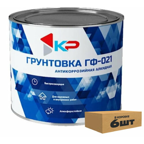 Грунтовка красно-коричневая ГФ-021 КР 1,8 кг 6 шт/уп