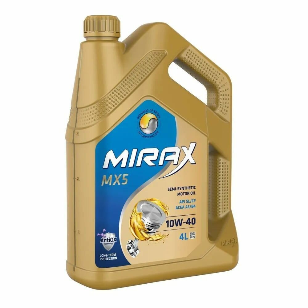 Моторное масло MIRAX MX5 SAE 10W-40 API SL/CF, ACEA A3/B4, 4X4L