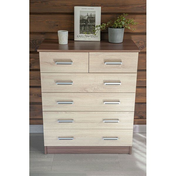 фото Комод Катрин-5, Цвет корпуса: ясень шимо, Цвет фасада: дуб сонома