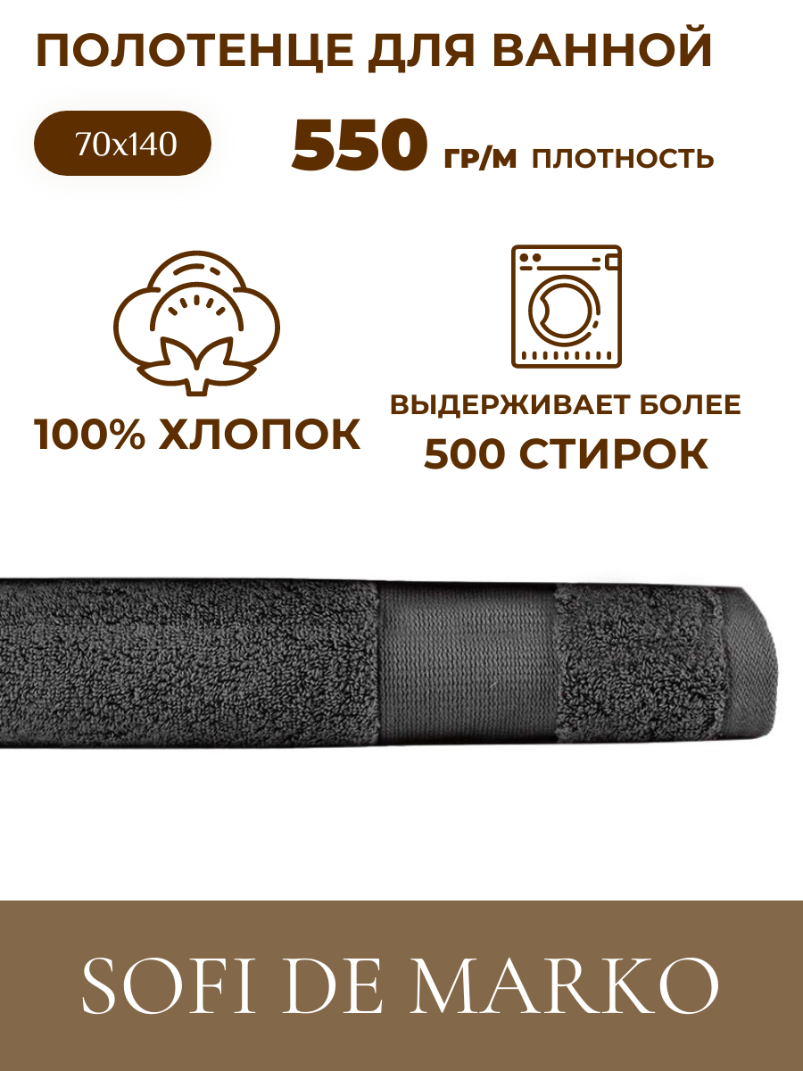 фото Полотенце Махровое Sofi De MarkO Edward 70х140 голубое