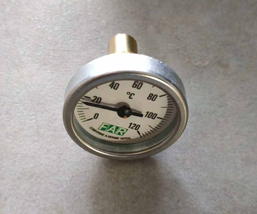 Термометр FAR 0-120°C, зонд 36 мм, O 40 мм, торцевое соединение 3/8", FA 2650