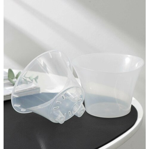 Кашпо для цветов со вставкой Лагуна 600 мл d 13 см h 9 см прозрачный 334₽