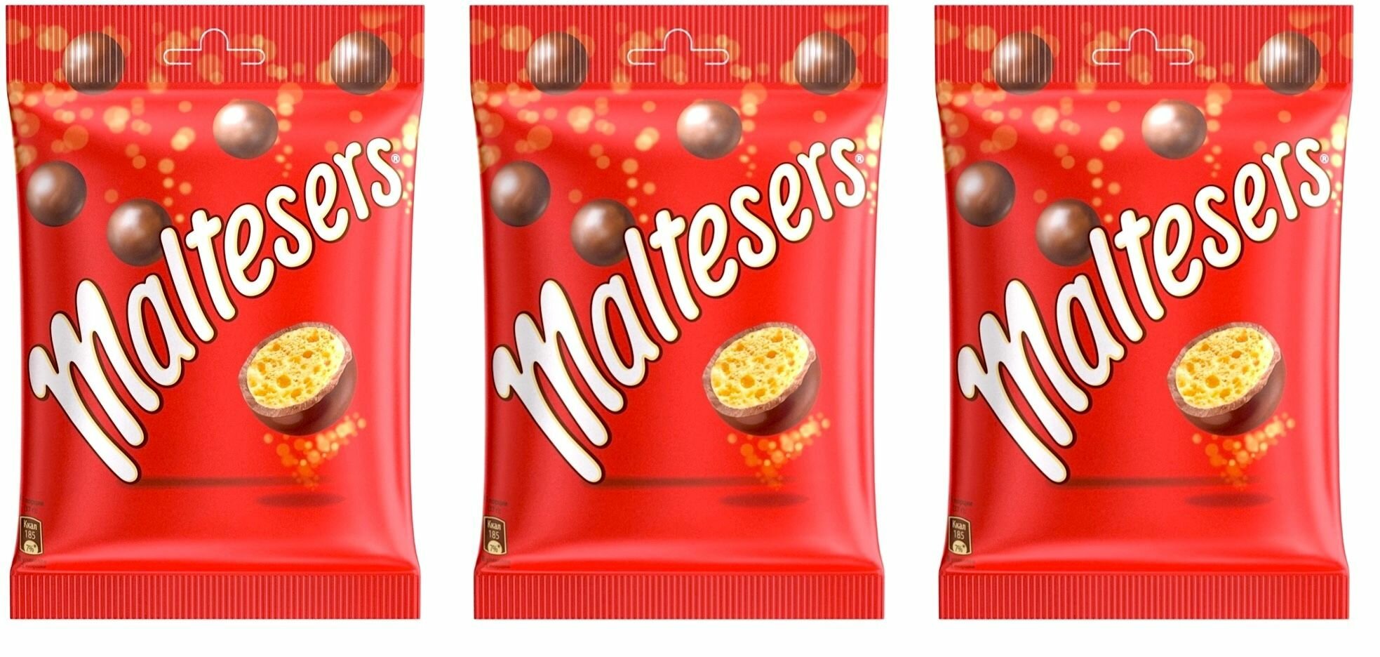 Драже Maltesers шоколадное с хрустящим центром, 3 шт по 102 г