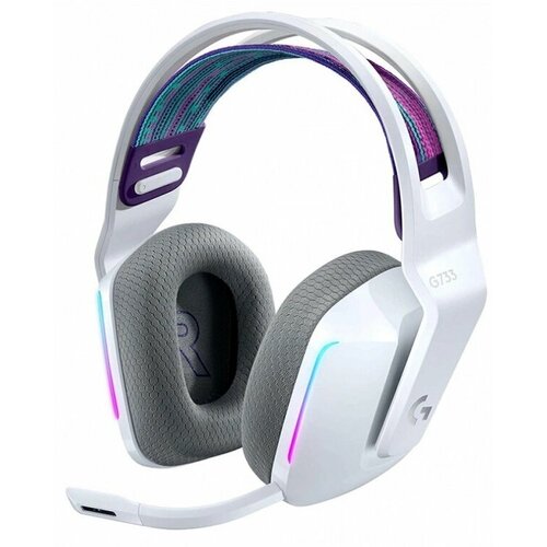 Гарнитура беспроводная игровая Logitech G733 LIGHTSPEED Wireless RGB Gaming Headset - WHITE - 2.4GHZ - N/A - EMEA (M/N: A00125 / A-00080) игровые геймерские наушники с микрофоном headset wireless kr gm беспроводная блютус компьютерная гарнитура