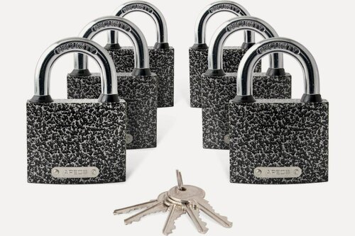 Изображение товара APECS PD-01-63 Висячие замки 6 Locks 5 Keys 11651 для охраны имущества и офисов