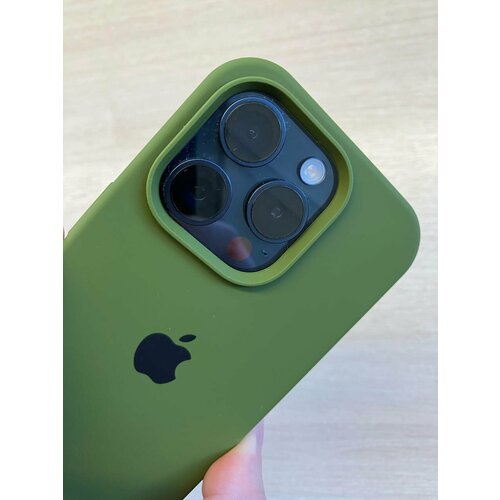 Чехол на Apple iPhone 15 Pro Max / Айфон 15 Про Макс темно-зеленый болотный, матовый, силиконовый, Soft Touch