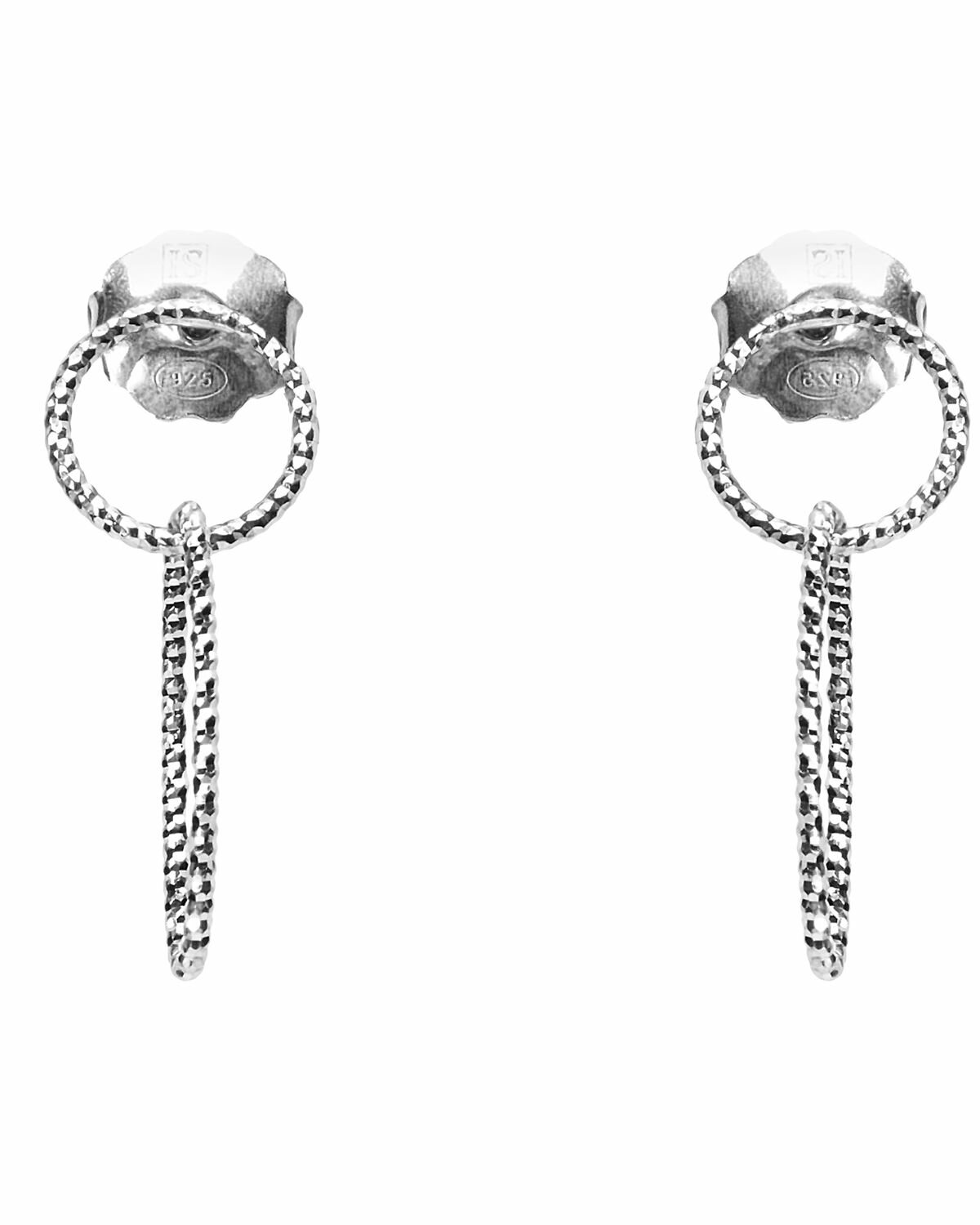 Серьги с подвесками, серебро, 925 проба, родирование