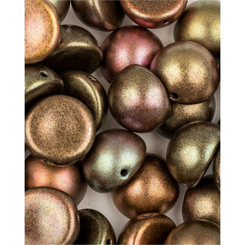 Стеклянные чешские бусины с одним отверстием, Dome Bead, 10х6 мм, цвет Iris Gold, 5 шт.