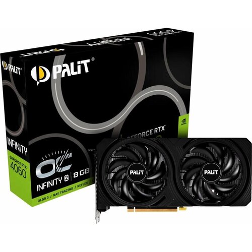 PALIT Видеокарта Palit PCI-E 40 RTX4060 INFINITY 2 OC NVIDIA GeForce RTX 4060 8Gb 128bit GDDR6 183017000 HDMIx1 DPx3 HDCP Ret NE64060S19P1-1070L 3829500₽