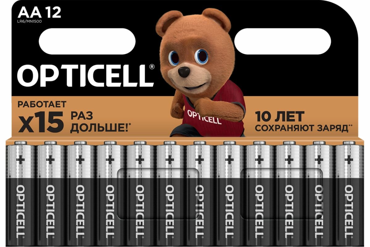 OPTICELL Батарейки AA 12шт 6051010