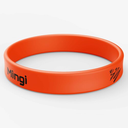 Браслет Браслет силиконовый с надписью ATEEZ. Mingi. K-pop, к-рор. Цвет оранжевый, размер М., 1 шт., размер 18 см, диаметр 5.7 см, оранжевый