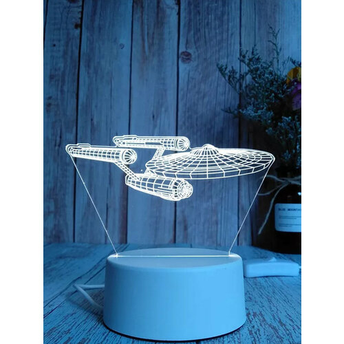 Светильник-ночник 3D светодиодный с пультом цветной RGB Цвет Небесно-голубой 1399₽