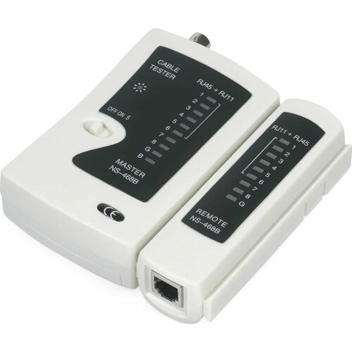 Тестер для витой пары коаксиала, телефона Cabeus CT-BNC-RJ45 тестер cabeus ct lcd rj45 scan для витой пары c lcd дисплеем и тон генератором