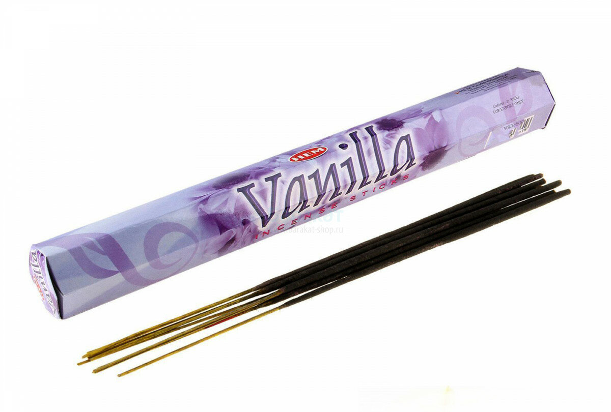 Hem Incense Sticks VANILLA (Благовония ваниль, Хем), уп. 20 палочек.