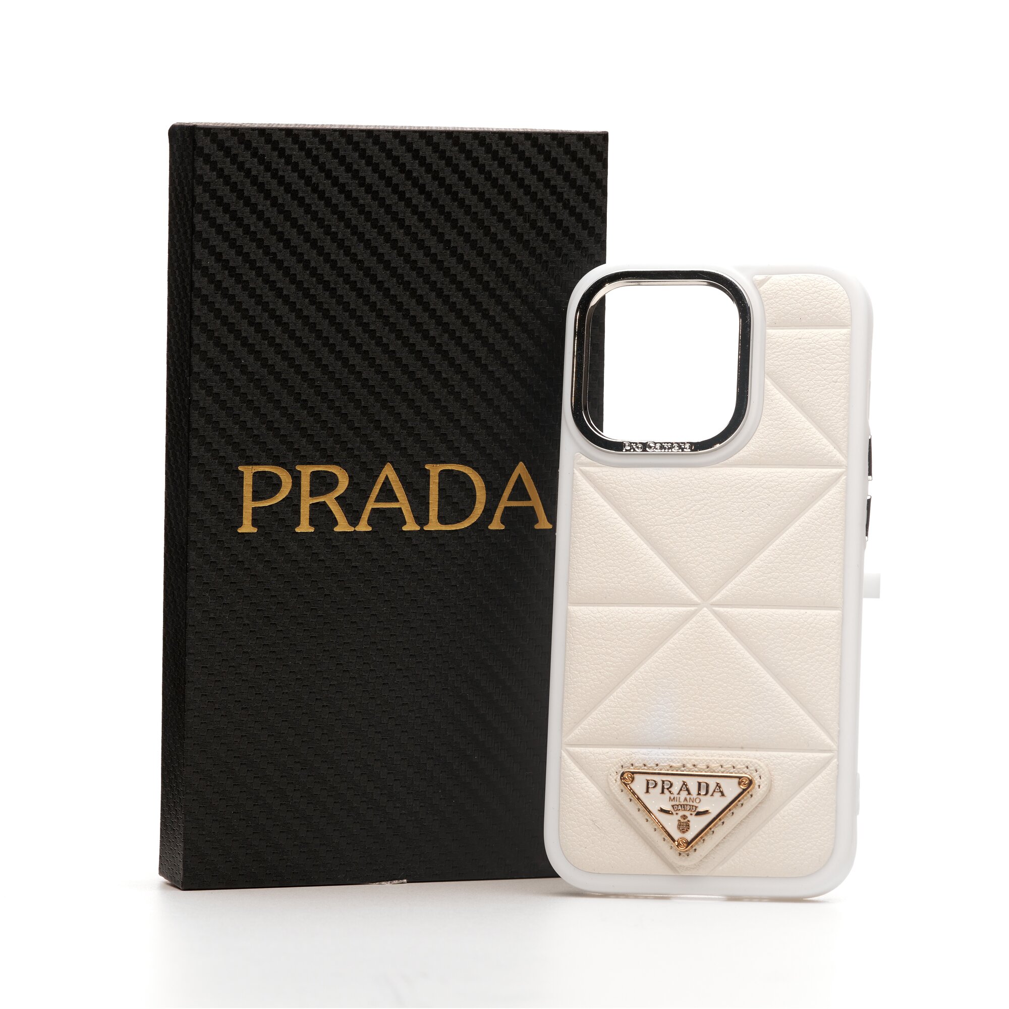 Чехол для iPhone 14 Pro, Prada, белый