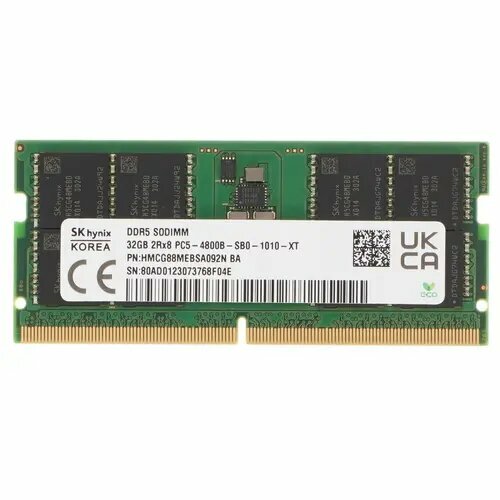 Модуль памяти 32Gb SO-DIMM DDR5 Hynix PC5-38400 4800 CL40 11V HMCG88MEBSA092N 1301400₽
