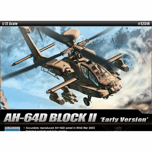 Academy сборная модель 12514 AH-64D Block II Early Version 1:72 12537 academy вертолет ah 64 британской армии афганистан 1 72