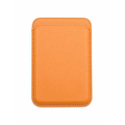 Картхолдер кожаный MagSafe на iPhone 13 Pro Max-Оранжевый картхолдер магнитный magsafe для apple iphone 13 pro max небесно голубой