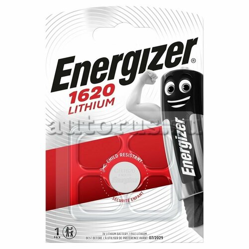 батарейка energizer lithium cr1620 1 шт литиевая Батарейка литиевая Energizer Lithium CR1620 3V упаковка 1 шт. E300844002