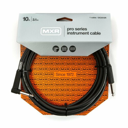 MXR DCIX10R Pro Series инструментальный кабель, 3 м, прямой и угловой джеки кабель инструментальный 3 65м прямые коннекторы mxr pro series dunlop dciw12