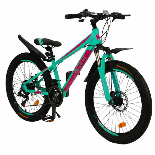 Горный велосипед детский скоростной Milana 24 бирюзовый 8-14 лет 21 скорость Shimano tourney 2103600₽