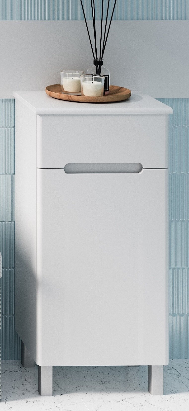 фото Тумба в ванную (полупенал) Runo Парма 50, напольная