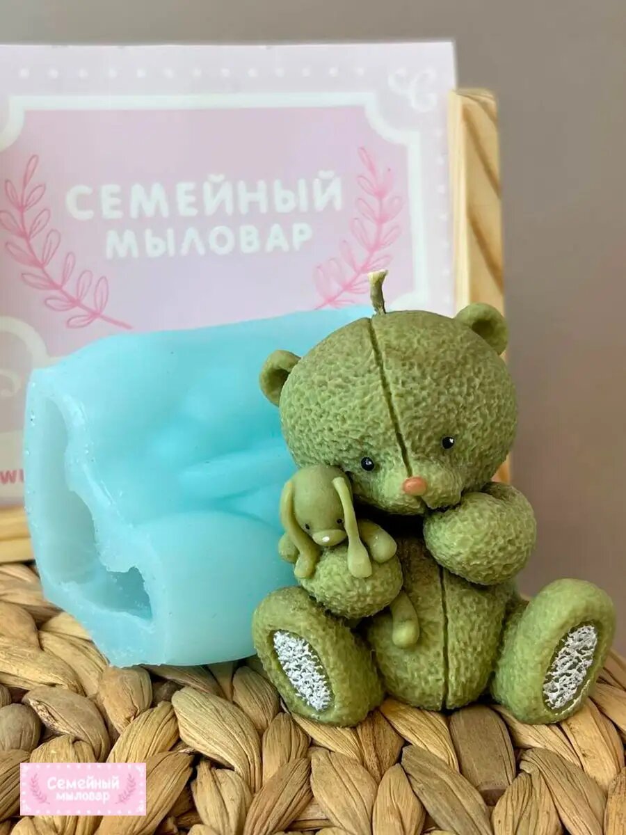 Силиконовая форма / молд для свечей и мыла Мишка — фото 1