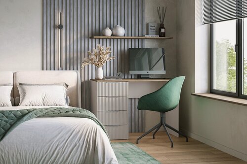 Изображение товара Письменный стол МебельЛэнд24 Салерно 2 Кашемир 120x60x75 бежевый