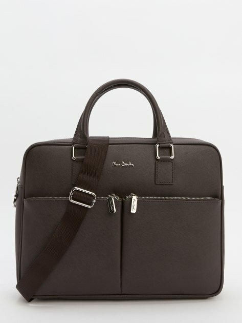 Сумка Pierre Cardin, фактура рельефная, темно-коричневый