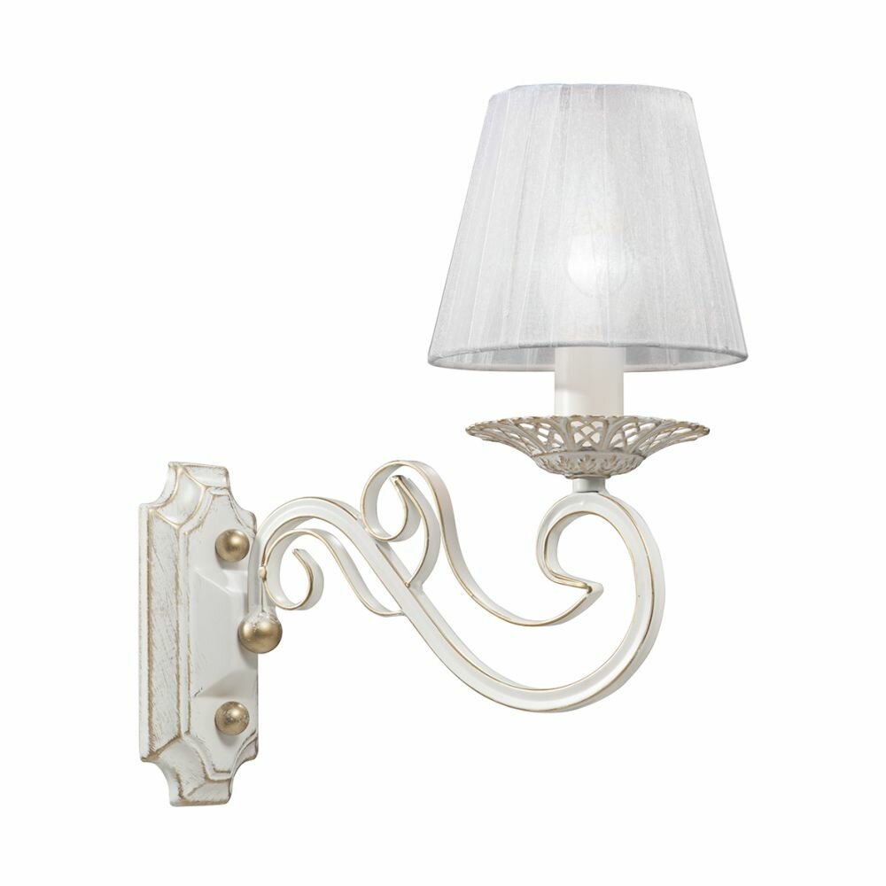 Светильник Настенный Vitaluce V2370-0/1A 1хE14 Макс. 40Вт Бело-Бежевый Матовый С Золотом / Виталюче.