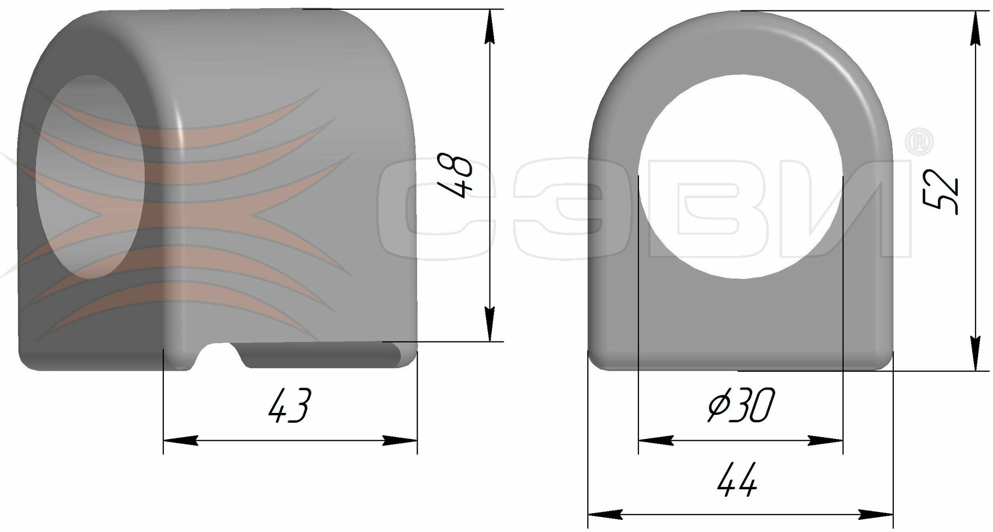 Комплект подушек штанги стабилизатора для а/м УАЗ: 3160, 3151 "сэви эксперт", SEVI 22396040