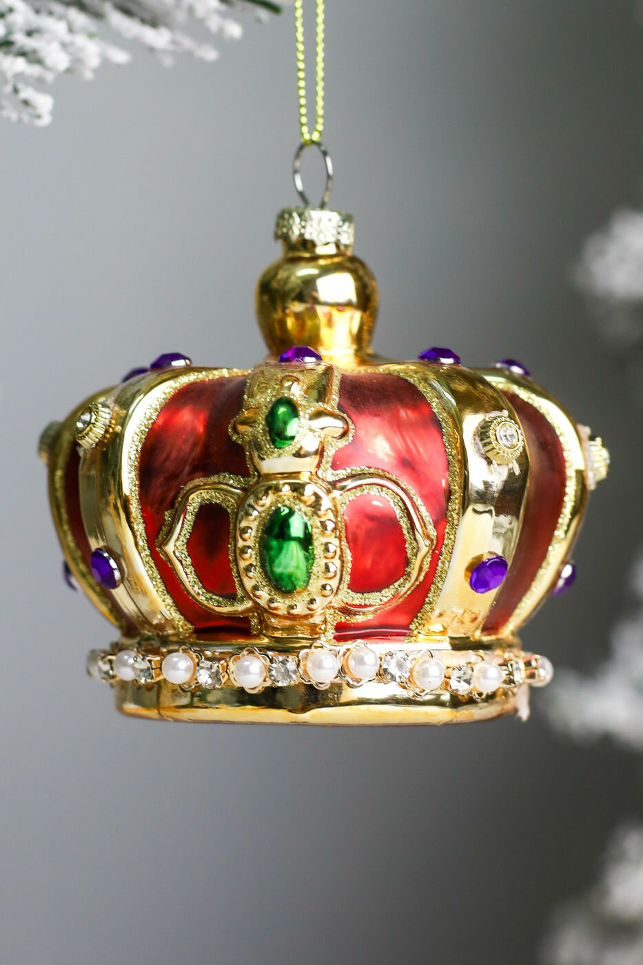 Ёлочная игрушка аметистовая тиара, стекло, 10 см, Goodwill BG50114-2