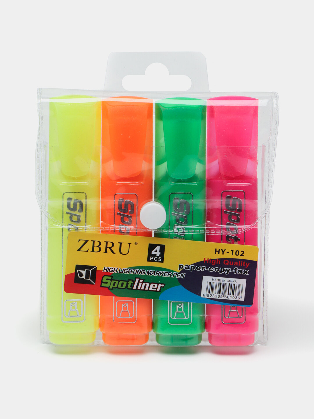 Маркер текстовыделитель "SpotLiner" BC-102, 4 цвета без запаха и растворителей на водной основе