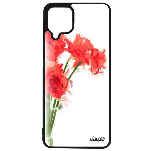 фото Противоударный чехол на телефон // samsung galaxy a12 // "цветы" флора экзотичный, utaupia, белый