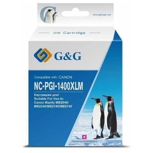 Картридж G&G NC-PGI-1400XLM совместимый струйный картридж (Canon PGI-1400XL - 9203B001) 11,5 мл, пурпурный