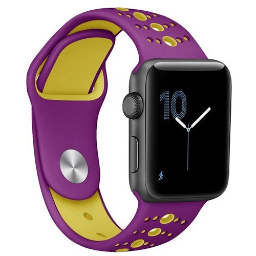 Сменный ремешок Nuobi Sport ver.3 для Apple Watch (S/M) (Фиолетовый/желтый 42/44 mm)